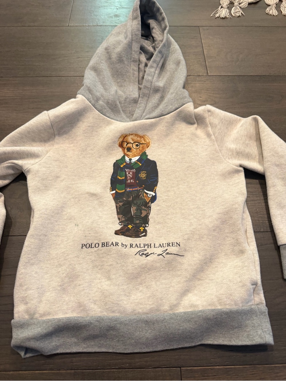 Ralph Lauren Polo Bear Hoodie - Light Gray size 6